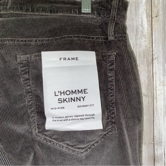 NWT FRAME L’Homme Grey Men’s Skinny Fit Corduroy In Savile Grey - Picture 8 of 8